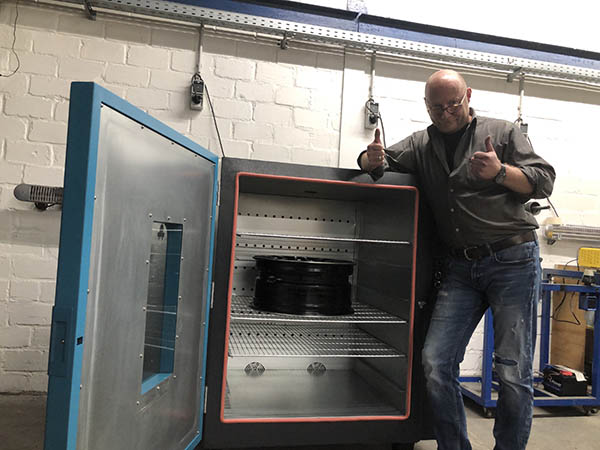 German customer with Gubot wheel drying oven
